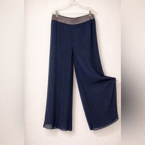 Alfani Navy Pleated pants with Metallic Waistband size L